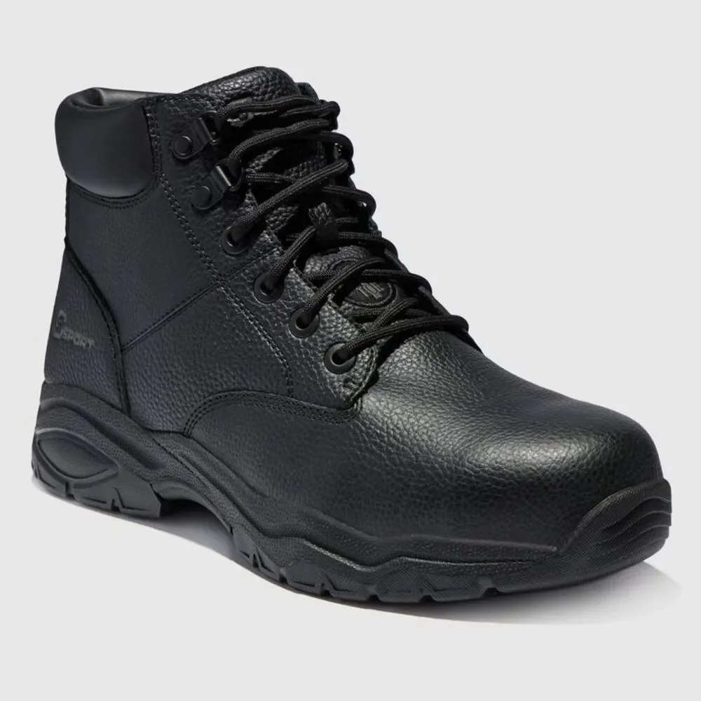S Sport by Skechers Men's Elton Steel Toe Leather Work Boots - Black 9